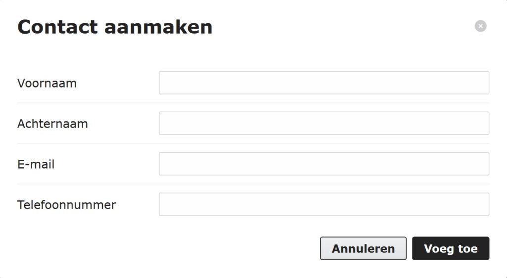 Contactenboek 145 Contact aanmaken